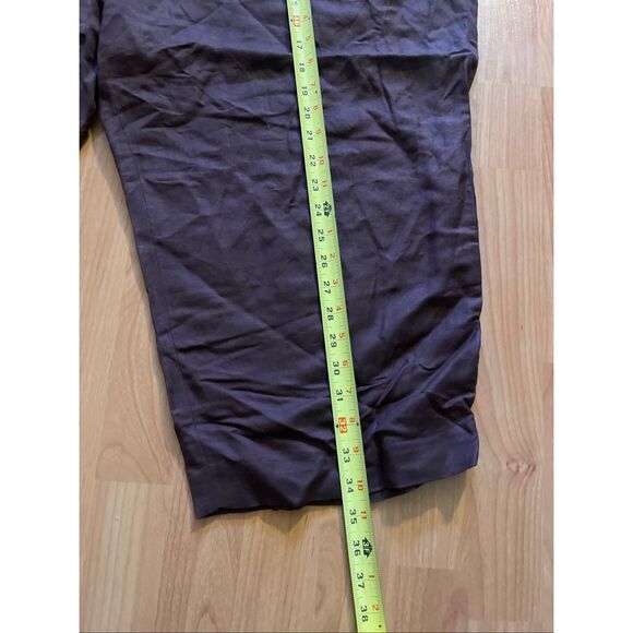 Laura Scott Brown Pleated Cropped Dress Pants Capri Women’s Plus 24W - Picture 5 of 7